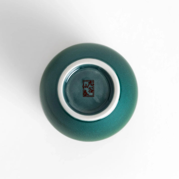 Flower Vase featuring a gradient green design with delicate camellia blossoms, perfect for elegant floral displays.