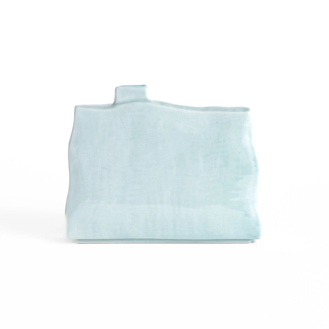 Flower Vase featuring Hokusai's iconic Great Wave design, beautifully detailed in blue and white for a striking display.