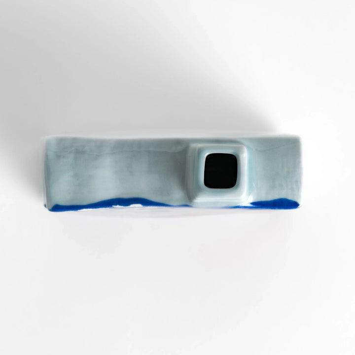 Flower Vase featuring Hokusai's iconic Red Fuji design, with vibrant red, blue, and orange hues for a striking display.