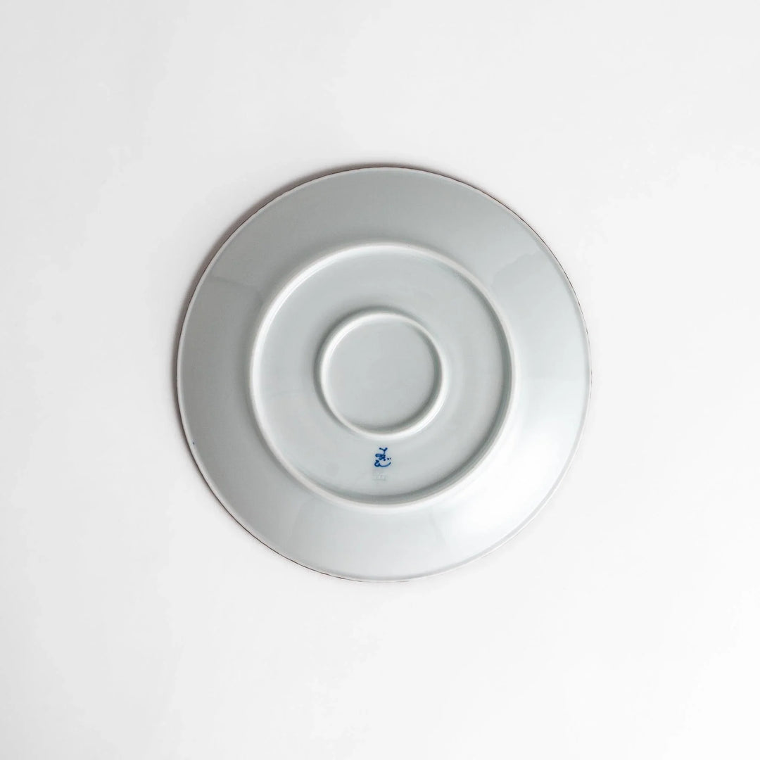 Beautiful ceramic salad plate, featuring a hand-painted Hokusai-inspired wave design, elevates any meal.