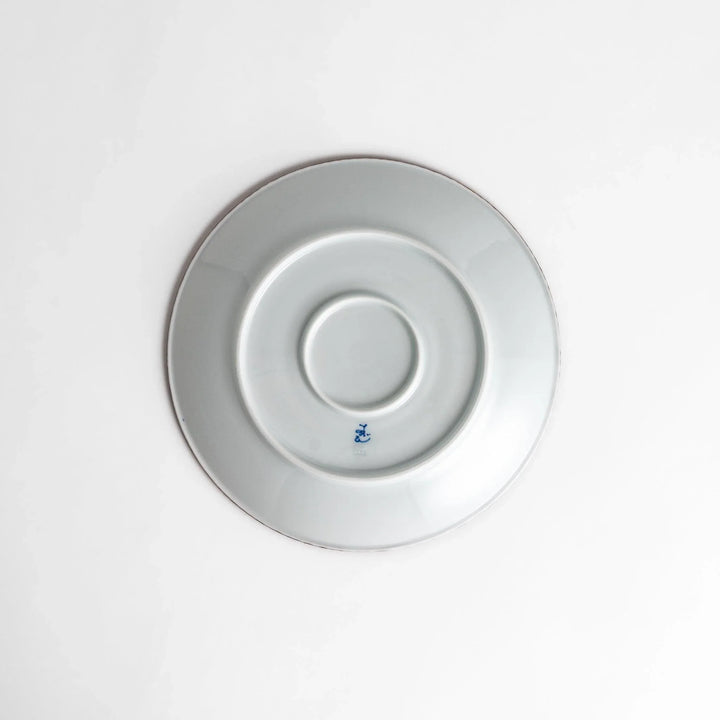 Beautiful ceramic salad plate, featuring a hand-painted Hokusai-inspired wave design, elevates any meal.