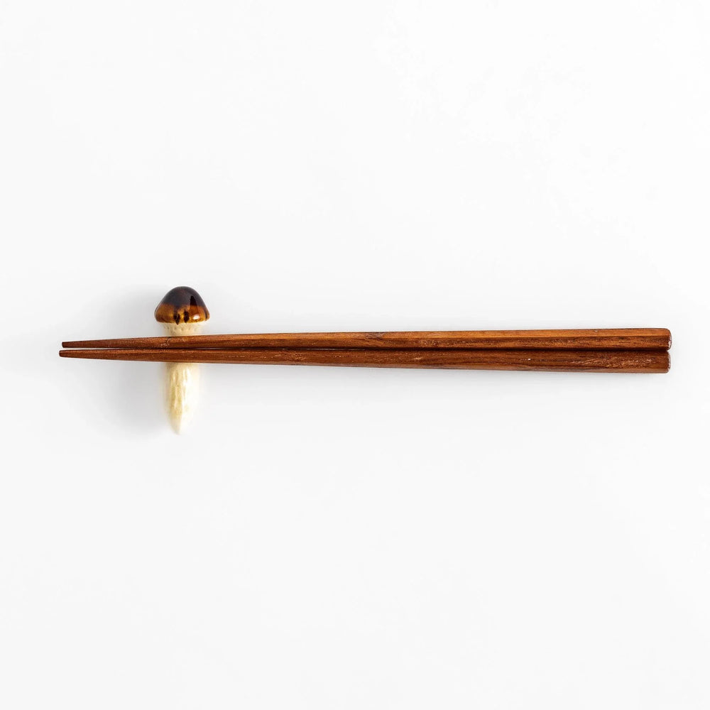 Matsutake Mushroom Chopstick Rest shaped like a realistic mushroom, adding a natural, earthy accent to dining.