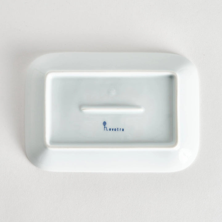 Modern Indigo Lattice dessert plate featuring geometric indigo lattice pattern on white porcelain surface.