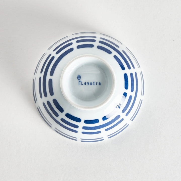 Bottom view of the rice bowl, showing the smooth, unadorned base.