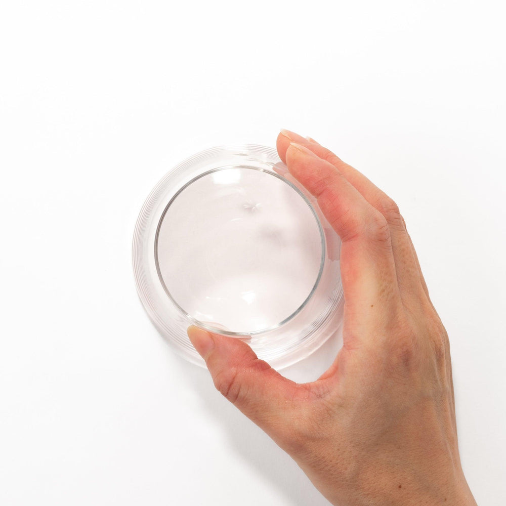 Mount Fuji beer glass with flared base and etched cherry blossoms, ideal for stylish craft beer enjoyment.