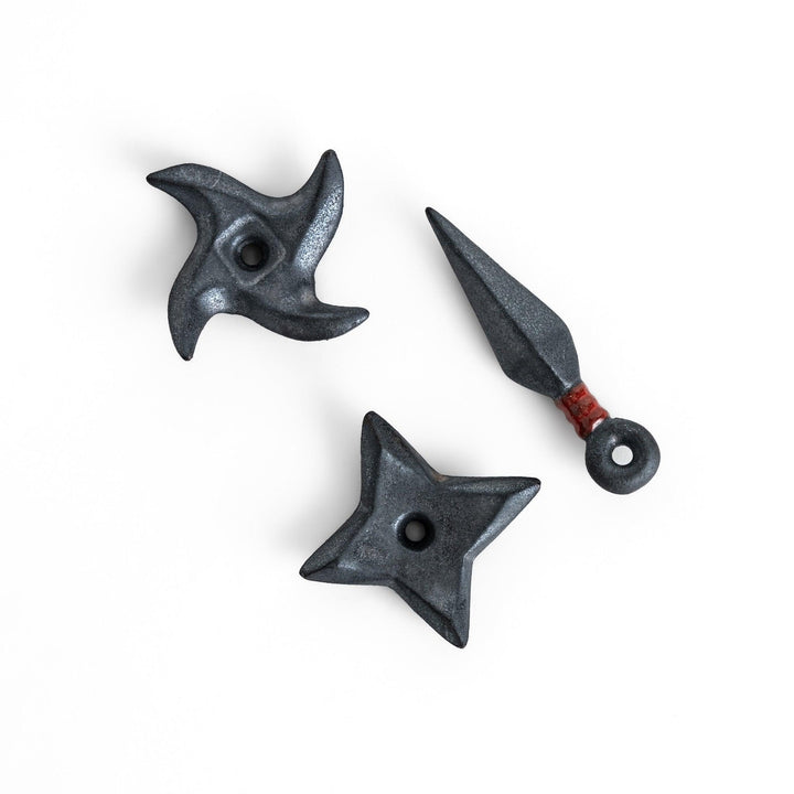 Ninja star or shuriken shaped metallic chopstick rest adding fun and edgy accent to Japanese dining.