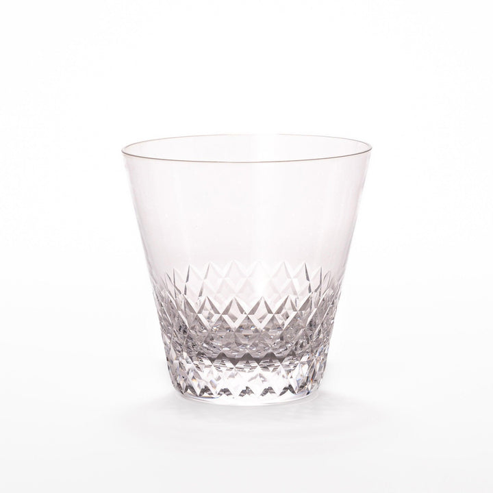 Nostalgia rocks glass with diamond-cut lower half, ideal for whiskey, cocktails, or everyday beverages.