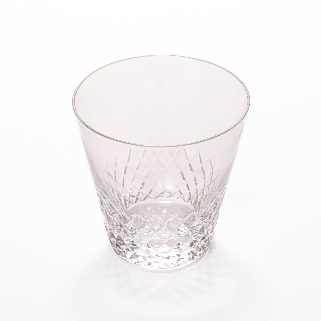 Nostalgia rocks glass with diamond-cut lower half, ideal for whiskey, cocktails, or everyday beverages.
