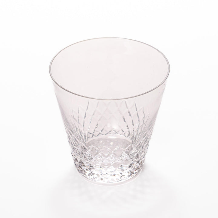 Nostalgia rocks glass with diamond-cut lower half, ideal for whiskey, cocktails, or everyday beverages.