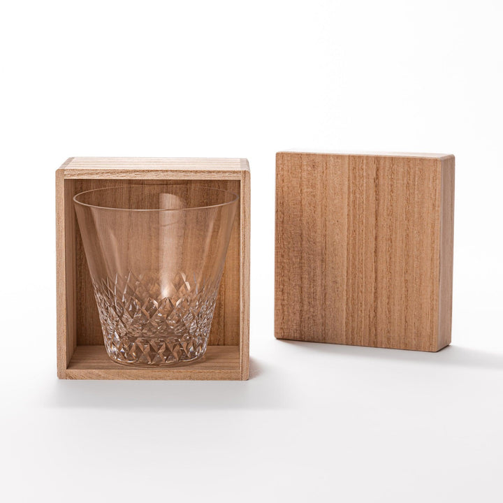 Nostalgia rocks glass with diamond-cut lower half, ideal for whiskey, cocktails, or everyday beverages.