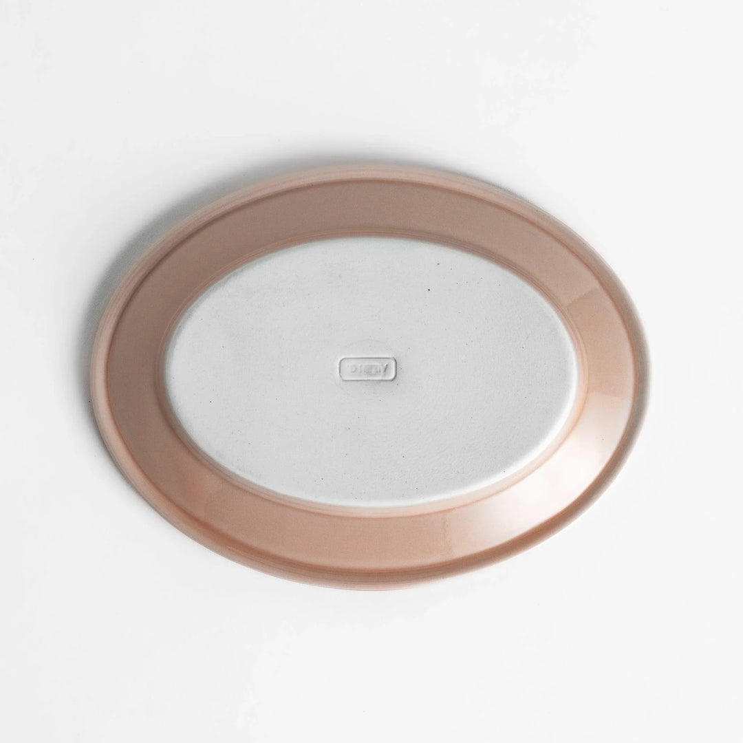 Durable and elegant pink ceramic dessert plate, adding a pop of color to your table setting.