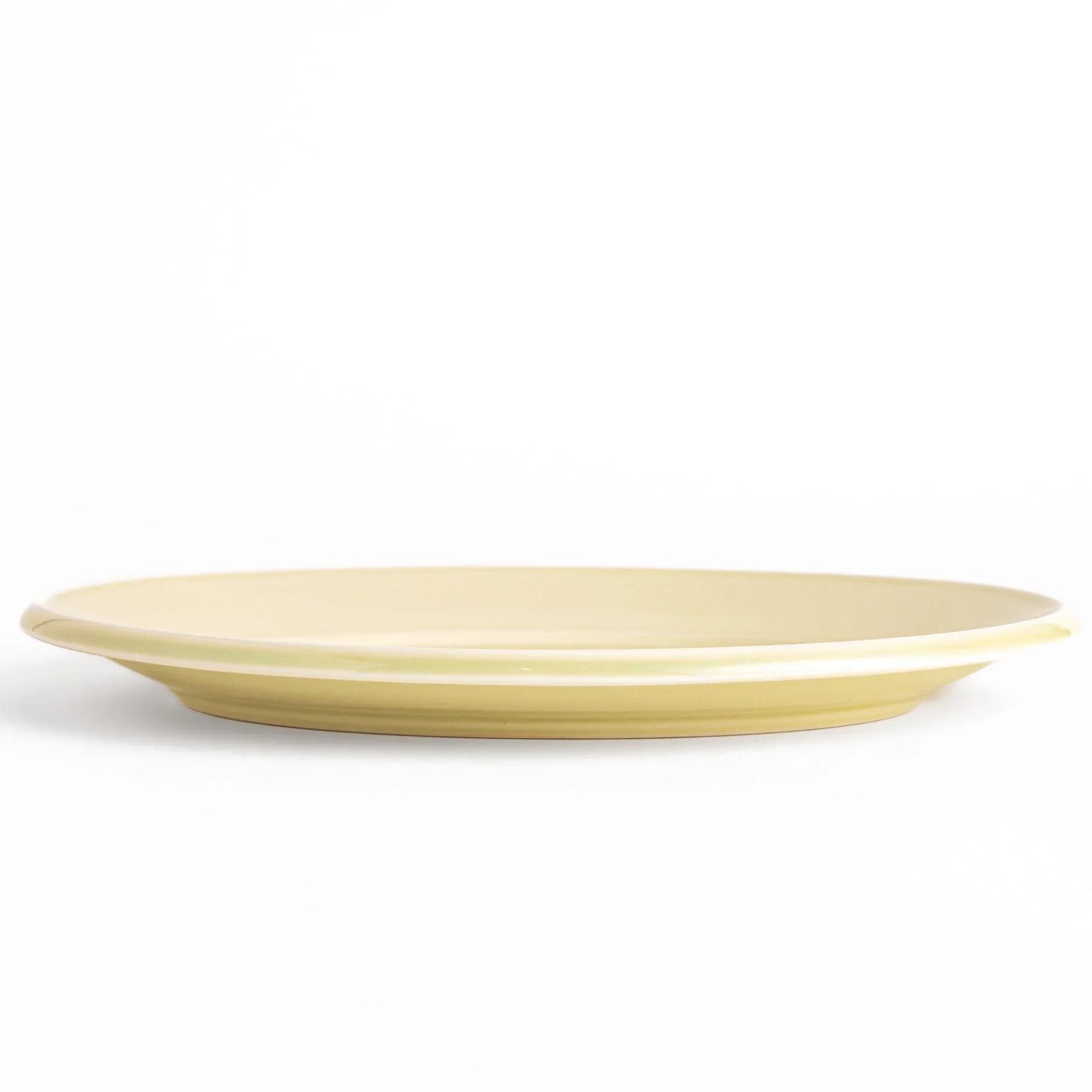 Durable and elegant green ceramic dinner plate, adding a pop of color to your table setting.
