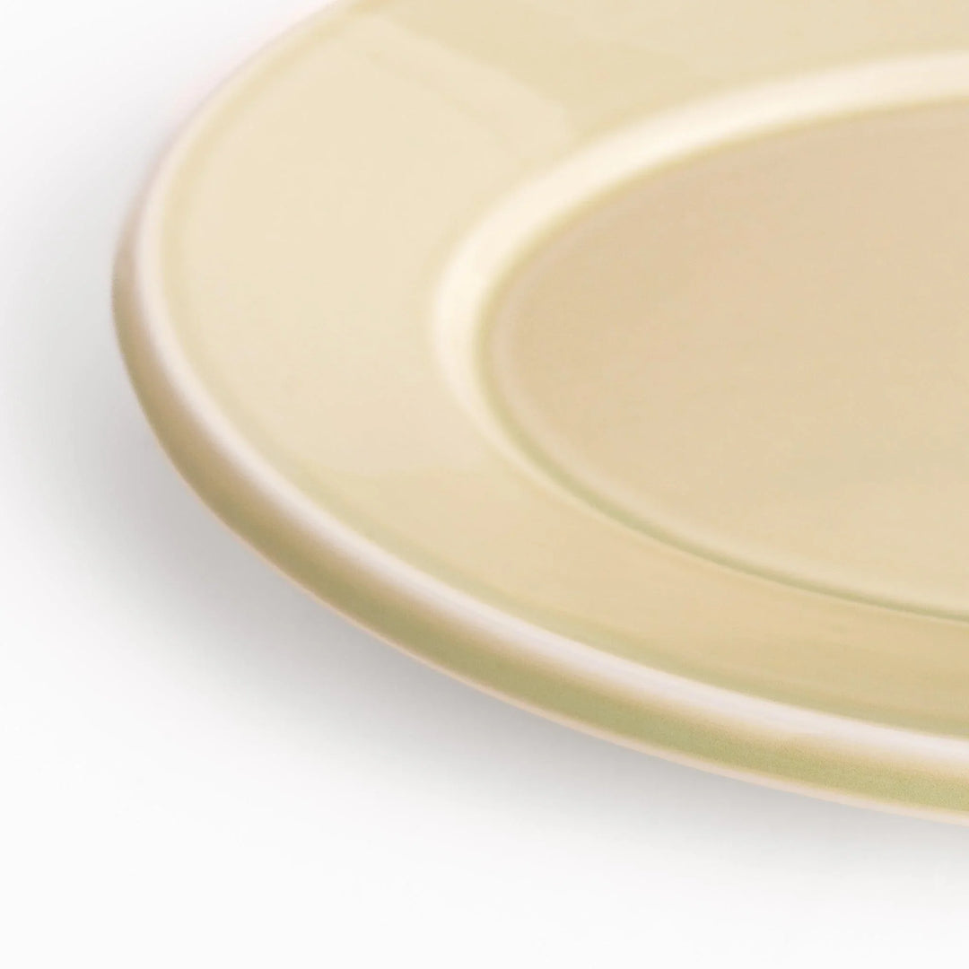 Durable and elegant green ceramic dinner plate, adding a pop of color to your table setting.