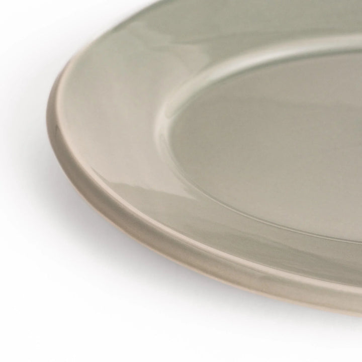 Durable and elegant gray ceramic dinner plate, adding a pop of color to your table setting.