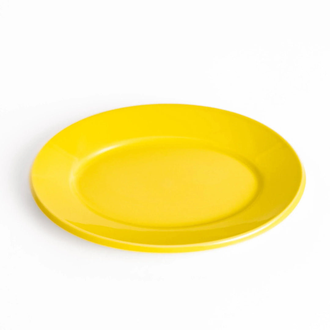 Durable and elegant yellow ceramic salad plate, adding a pop of color to your table setting.