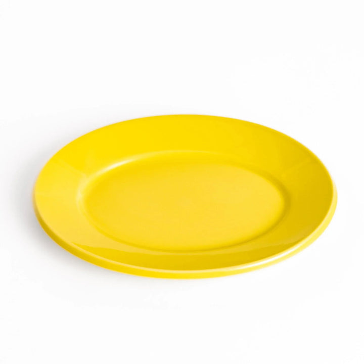 Durable and elegant yellow ceramic salad plate, adding a pop of color to your table setting.
