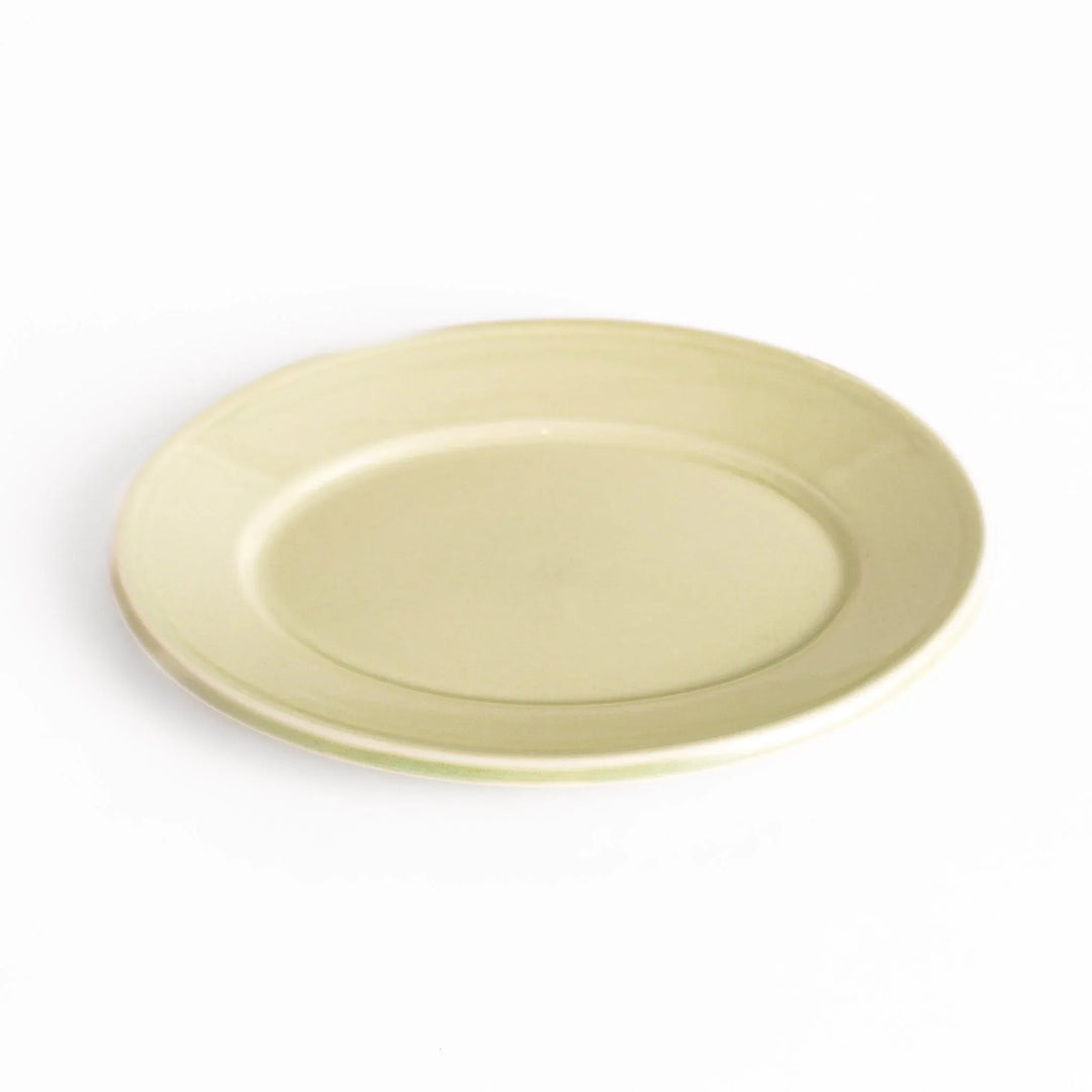 Durable and elegant green ceramic salad plate, adding a pop of color to your table setting.