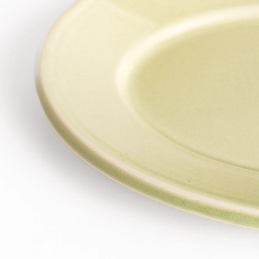 Durable and elegant green ceramic salad plate, adding a pop of color to your table setting.