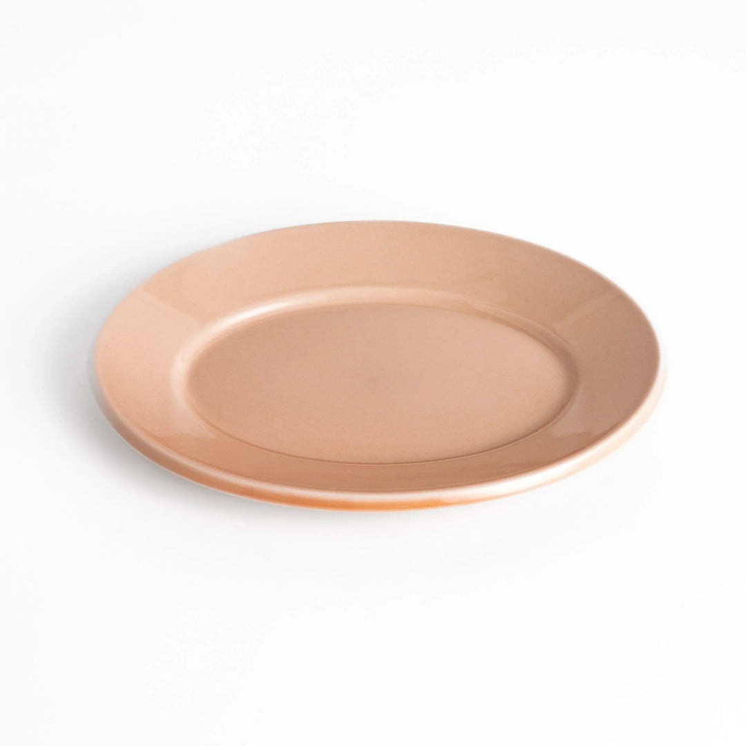 Durable and elegant pink ceramic salad plate, adding a pop of color to your table setting.
