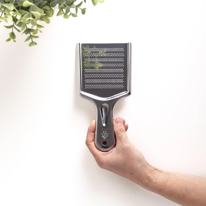 Stainless steel miso strainer with fine mesh and long handle perfect for making smooth miso soup.