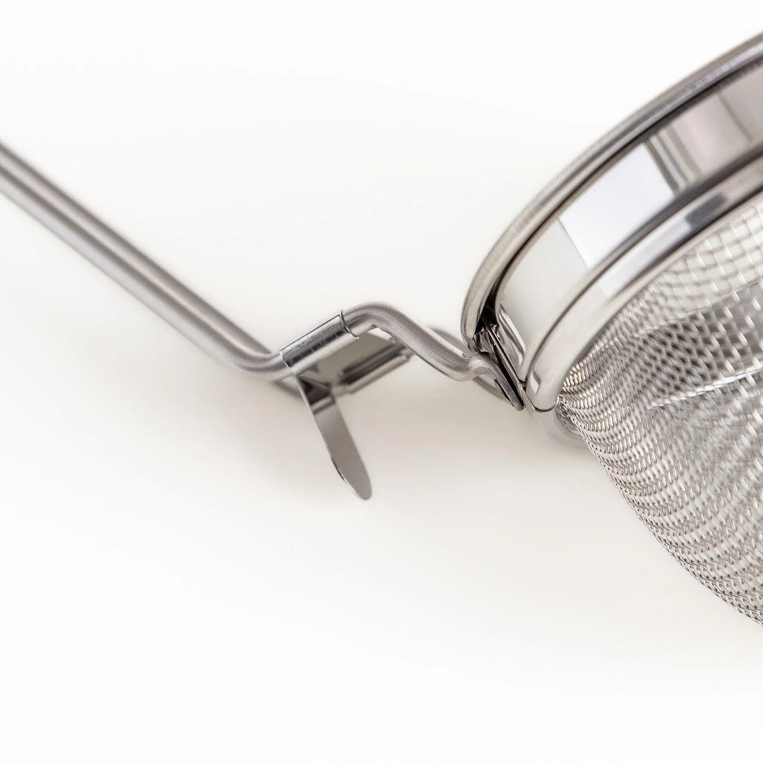 Stainless steel miso strainer with fine mesh and long handle perfect for making smooth miso soup.