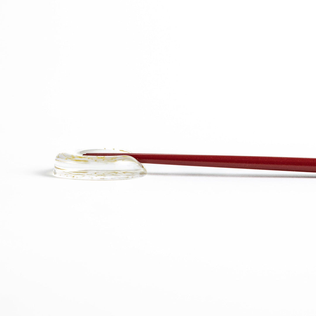 Red lacquer chopsticks with sakura patterns. Available in black or red.