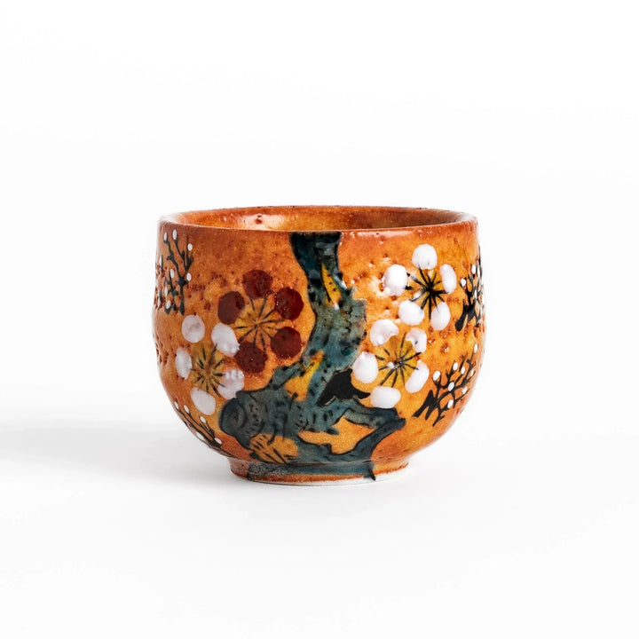Set of five Sake Cups featuring seasonal blossom designs, perfect for enjoying your favorite sake.