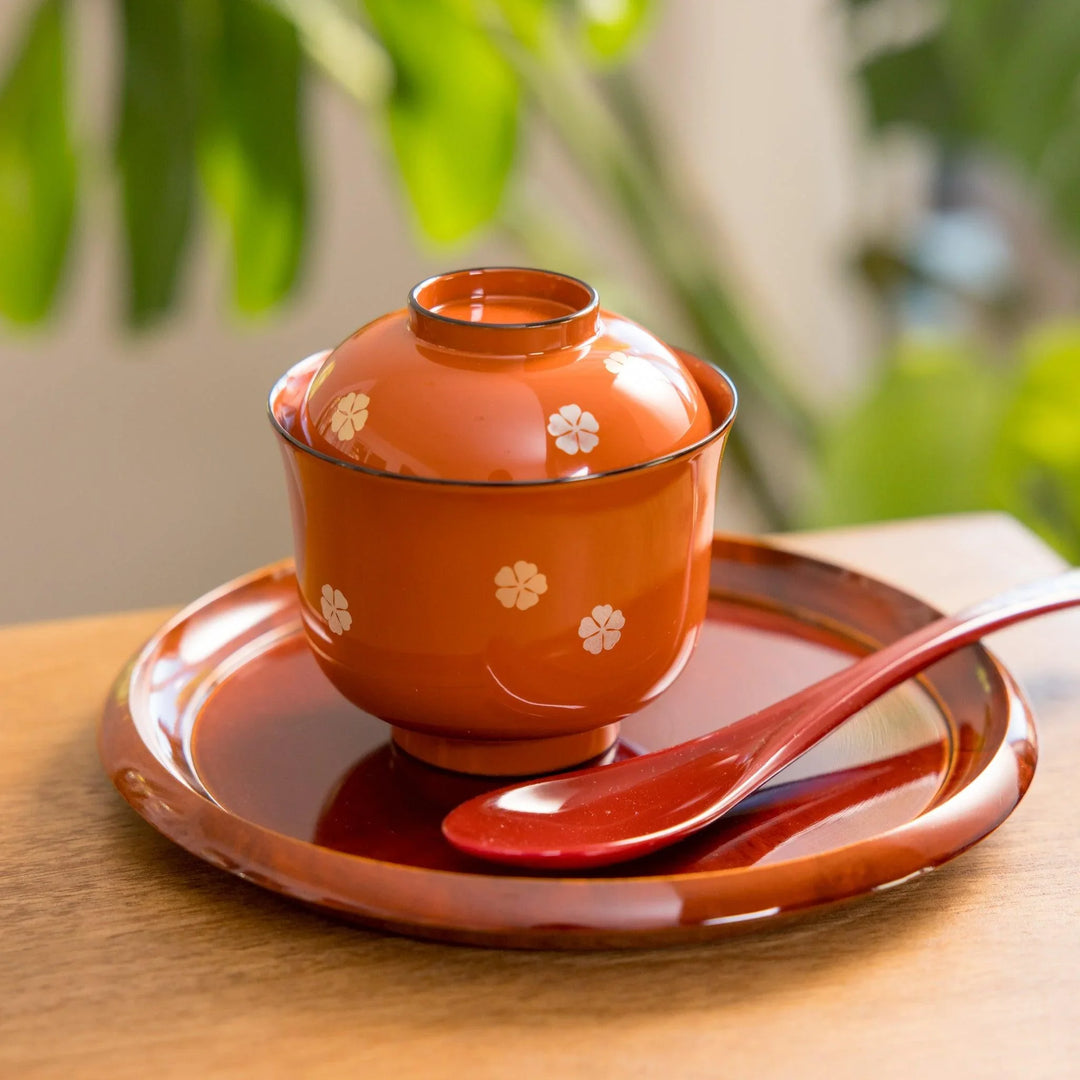 Elegant miso soup bowl featuring a beautiful sakura design. Adds a charming touch to your dining experience.
