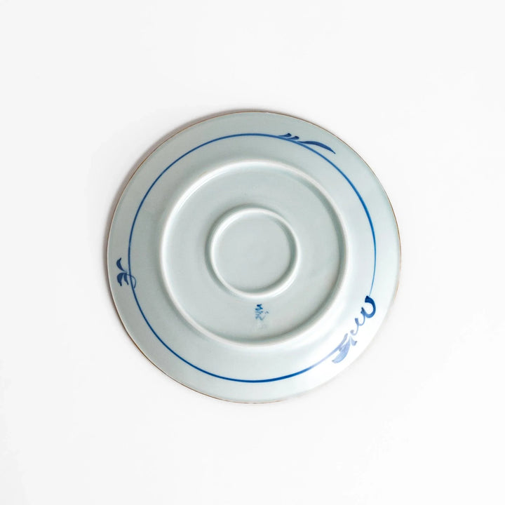 Salad Plate featuring a delicate blue spotted floral design with a beaded rim for an elegant touch.