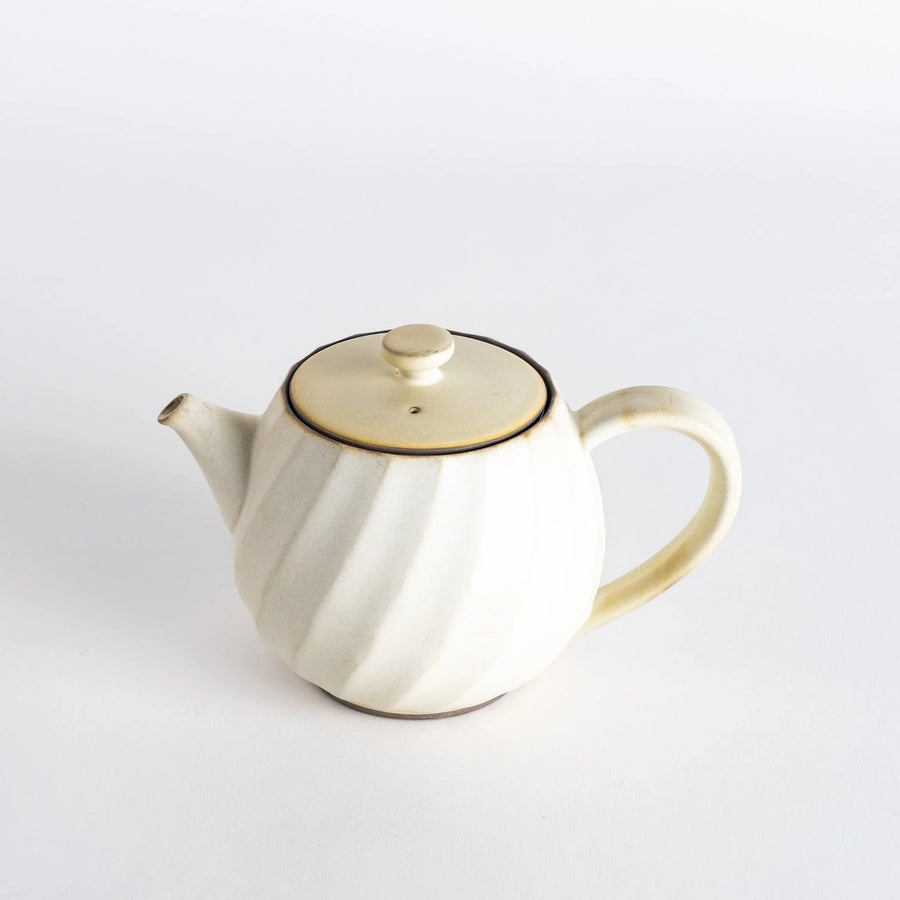 Elegant teapot featuring a subtle swirl design and a matching lid, perfect for serving your favorite tea.