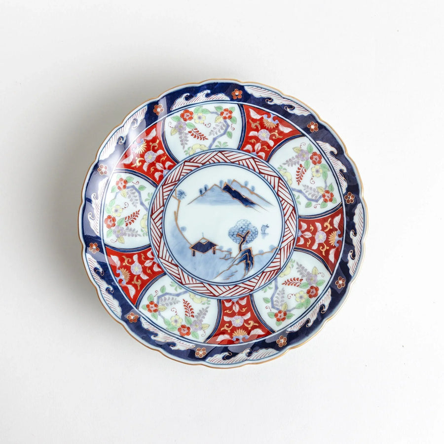 Wisteria Flower Japanese porcelain dinner plate featuring elegant floral design inspired by traditional motifs.