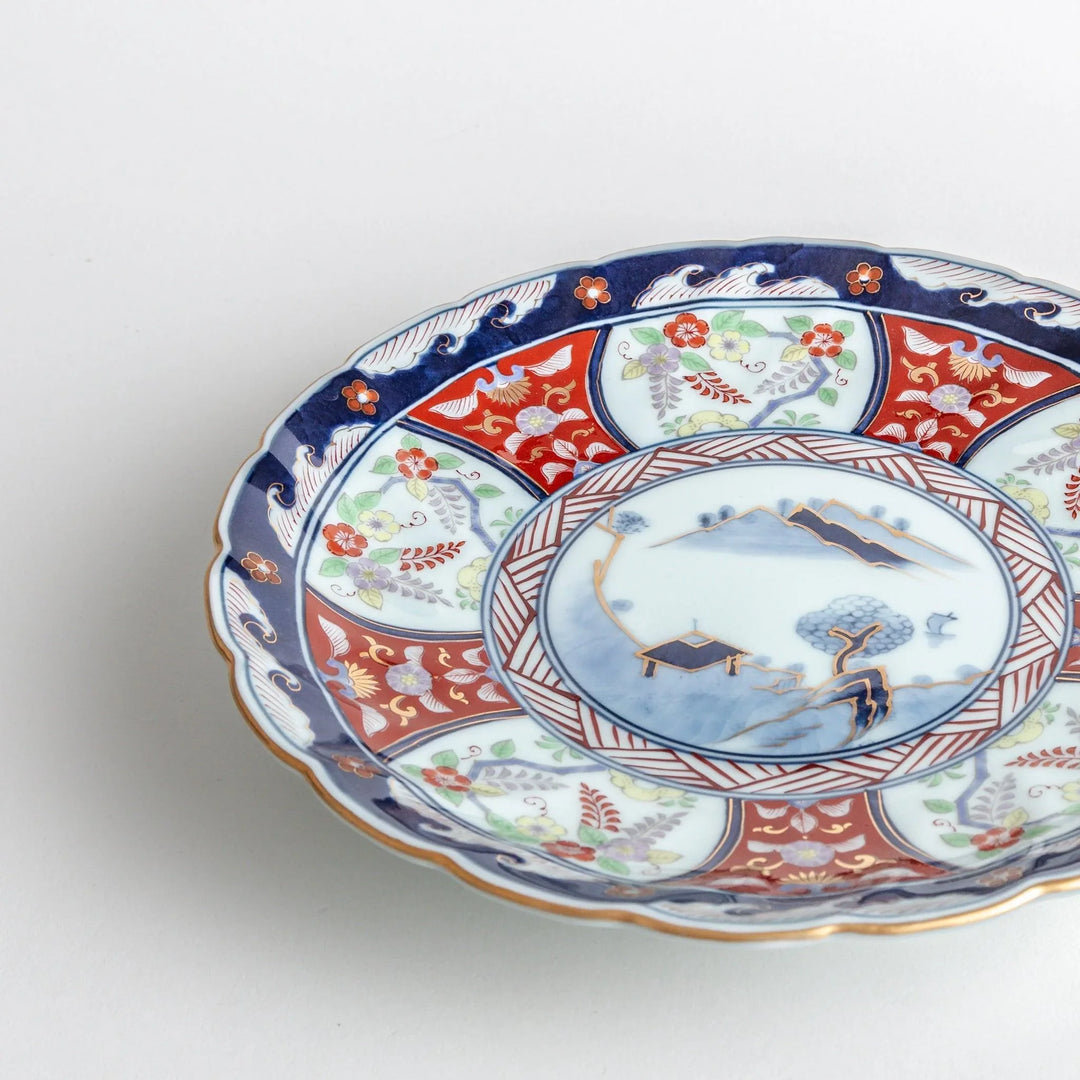 Wisteria Flower Japanese porcelain dinner plate featuring elegant floral design inspired by traditional motifs.