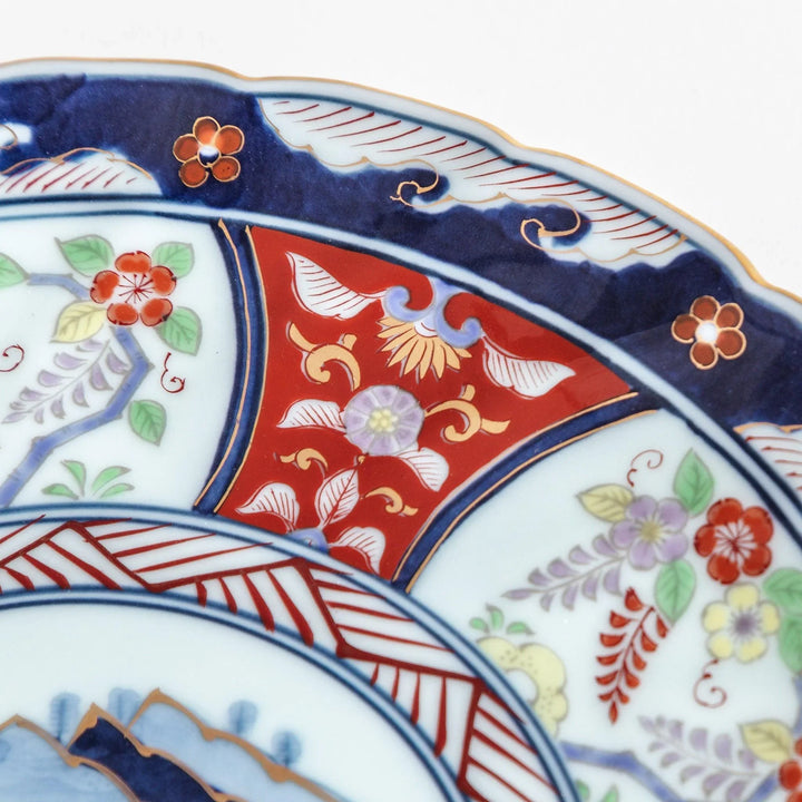 Wisteria Flower Japanese porcelain dinner plate featuring elegant floral design inspired by traditional motifs.