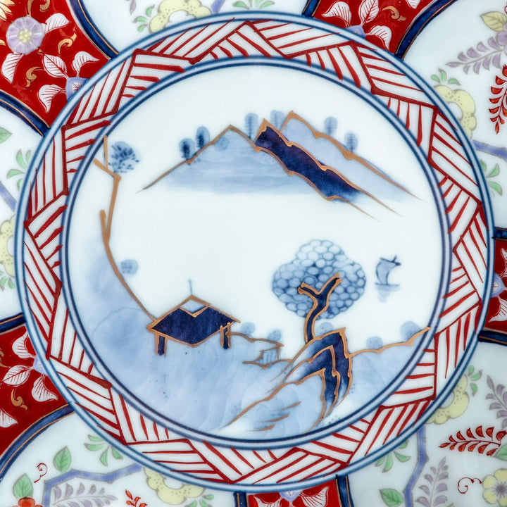 Wisteria Flower Japanese porcelain dinner plate featuring elegant floral design inspired by traditional motifs.