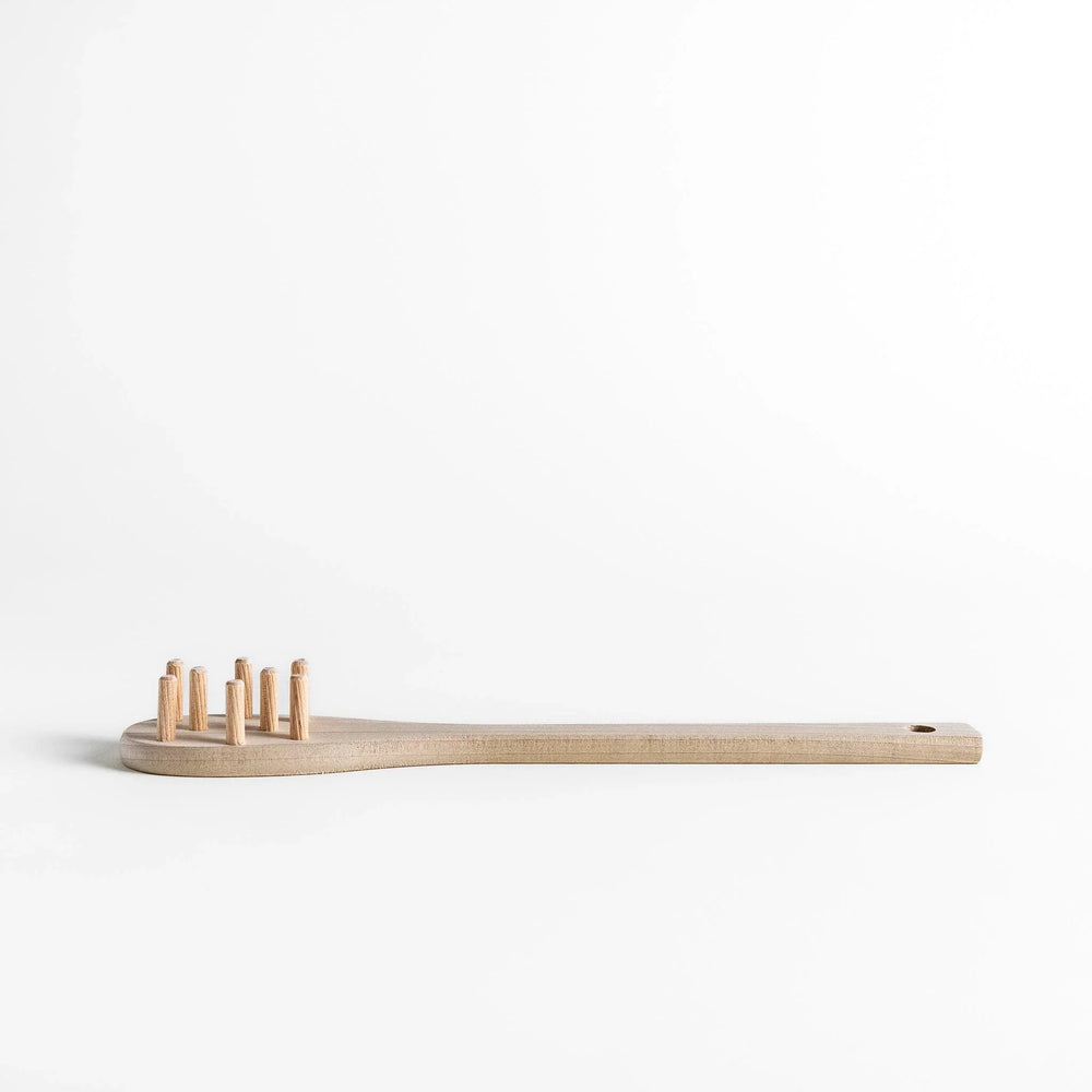 Wood Pasta Fork with wooden handle and forked head ideal for stirring and serving pasta with natural style.